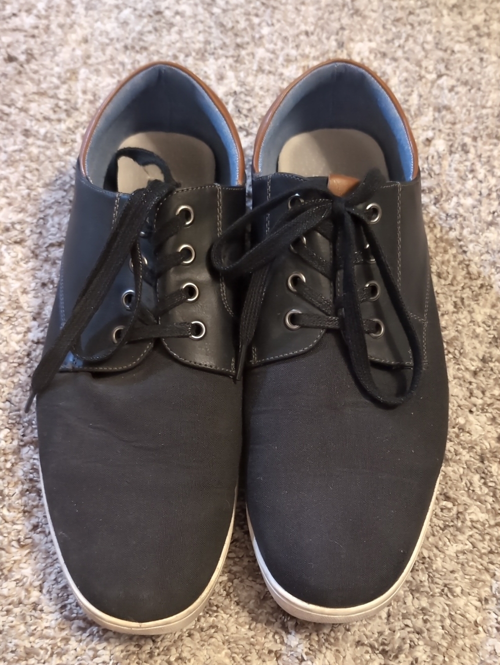 Bruno Marc Men's Black Casual Canvas Lace-Up Shoes